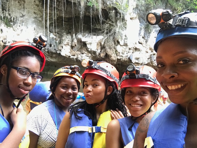 GLE students cave tubing, adventure immersion